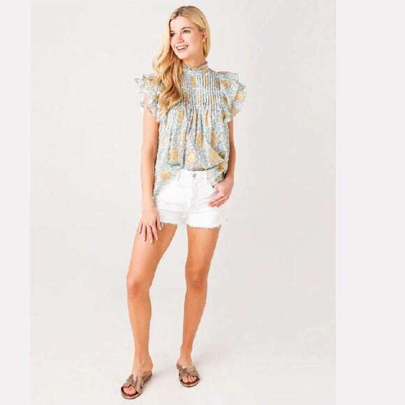 OLIPHANT Pintuck Ruffle Top (SIZE XS) - Picture 3 of 10